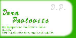 dora pavlovits business card